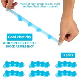 Lot de 3 paires de séparateurs de doigts de pied en gel, entretoises de pieds, séparateurs dorteil, orteil spacer, convient 