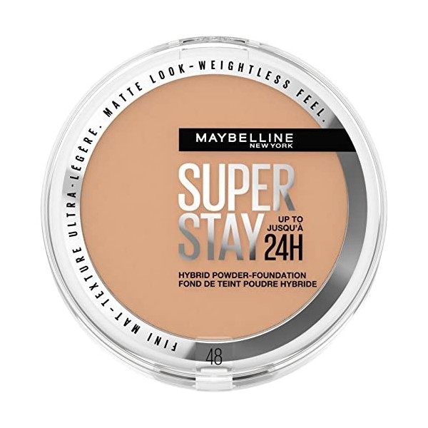 Maybelline New York - Fond de Teint-Poudre Hybride - Longue Tenue - Couvrance Mate Lumineuse - Vegan & Waterproof - Tous Type