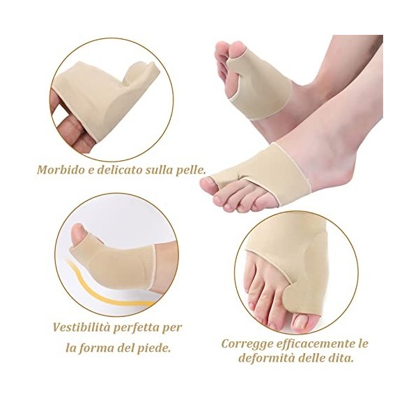 VEGCOO Redresse Doigts Silicone, Correcteur Hallux Valgus et Séparateurs pour Hallux Valgu, Séparateur Doigts Pied Entretoise