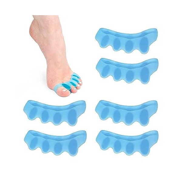 Séparateurs Dorteils,Separateur Orteil Hallux Valgus,3 Pair Ecarteur Orteil,Orteil Orthese,Toe Valgus Correction,Silicone Éc