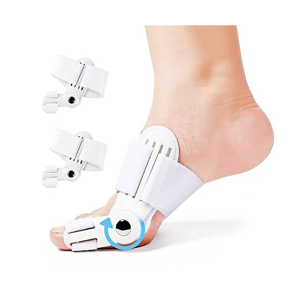 ZSZBACE Lot de 2 correcteurs doignon, redresseur doignon pour soulager la douleur de loignon, attelle réglable avec bouton