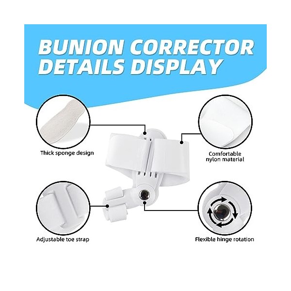 ZSZBACE Lot de 2 correcteurs doignon, redresseur doignon pour soulager la douleur de loignon, attelle réglable avec bouton