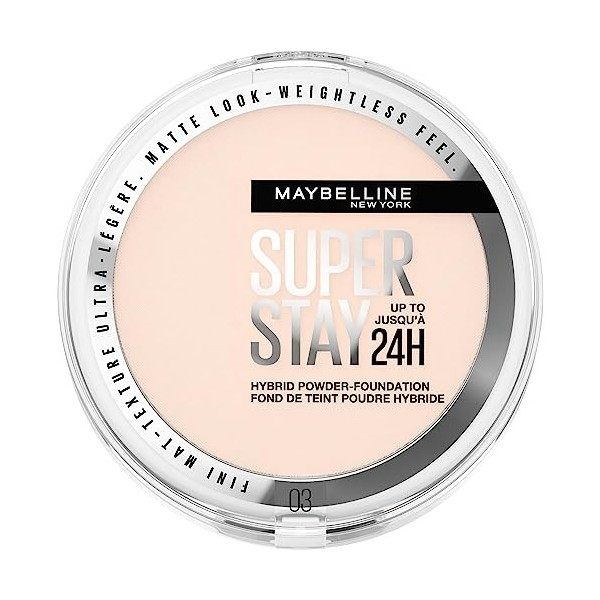 Maybelline New York - Fond de Teint-Poudre Hybride - Longue Tenue - Couvrance Mate Lumineuse - Vegan & Waterproof - Tous Type