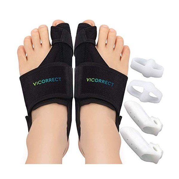 Vicorrect correcteur dhallux et séparateurs dhallux valgus, attelle orthopédique dhallux valgus pour soulager les douleurs