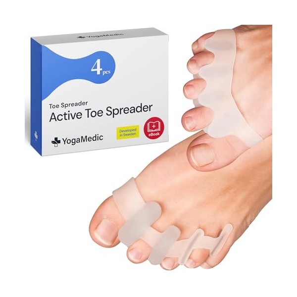 YogaMedic® Écarteur Orteil Pour Orteils se Chevauchant en Silicone Améliorée 6 pcs 0% BPA Taille Unique– Correcteur Hallux Va