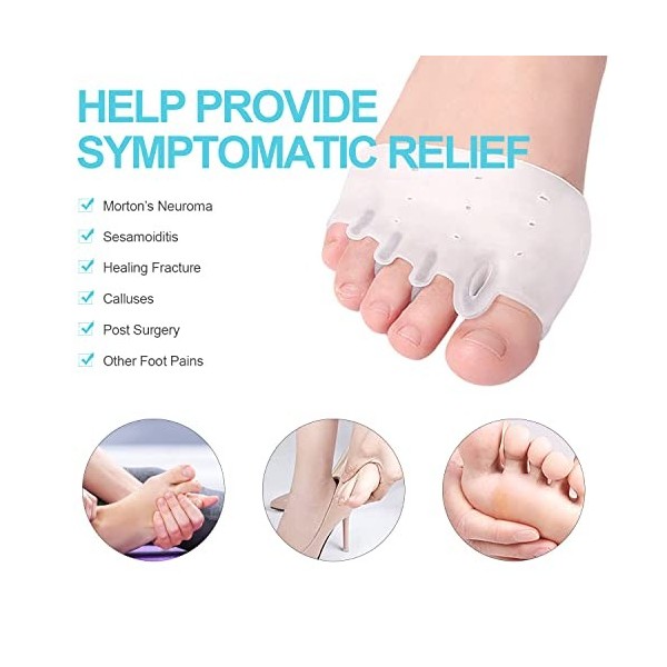 Separateur Orteil Hallux Valgus [8x]], Silicone Amélioré, Ecarteur Orteil, Silicone en Gel Souple, Correction pour hallux val