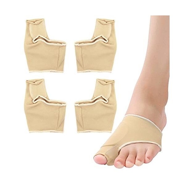 Leikedun 2 Paires Hallux Valgus Correcteur Jour Nuit, Gros Redresseur Orteil Manchons de Protection avec Gel, Correcteur d‘Oi