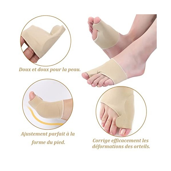 ZYNERY Orthèse Hallux Valgus, Séparateur dOrteil, Ecarteur dOrteils en Silicone, Bunion Corrector Redresseur Orteil pour Co