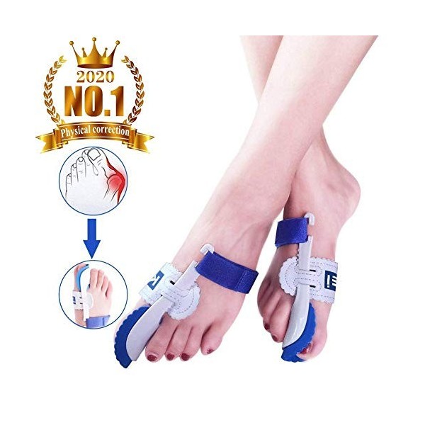 Kemei Paire de coussinets de correction avec attelle pour hallux valgus et oignon Soulagement de la douleur et correction pou