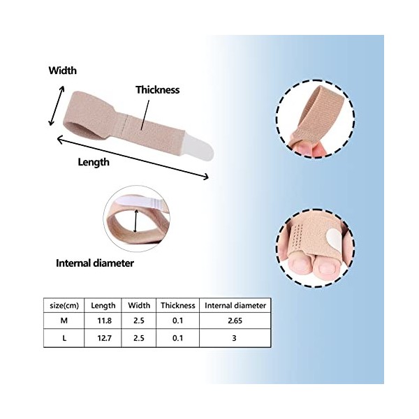 Lot de 10 bandages pour attelle dorteil en marteau, correcteur dorteil en marteau, séparateur dorteil, attelle dorteil, b