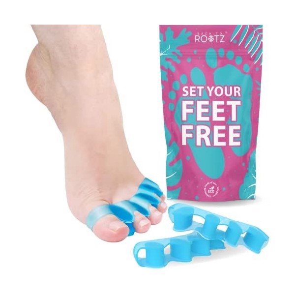 Séparateur dorteils, entretoise correcteur pour le gros orteil valgus. Desserrez les doigts entourés et soulage la douleur. 