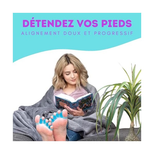 Séparateur dorteils, entretoise correcteur pour le gros orteil valgus. Desserrez les doigts entourés et soulage la douleur. 