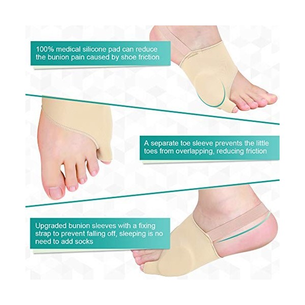 Akozon Correcteur doignon de correction dépandeur dorteils Hallux Valgus, chaussettes de protection pour petits orteils at