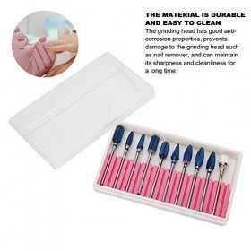 Bits de Lime à Ongles en Acrylique, 10 pièces, Accessoire de Polissage des Ongles, Trousse doutils de manucure, tête de meul