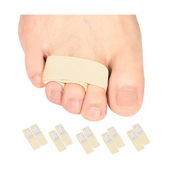 Sumiwish Lot de 12 bandages pour orteils, redresseur dorteil, attelles dorteils pour chevauchement des orteils, pinces cass