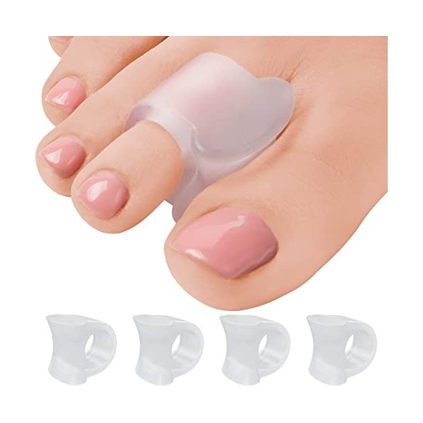 5 STARS UNITED Bunion Correcteur et Hammer Toe Lisseur-4 Pack Clear Gel Separators, Drift soulagement de la douleur, palonnie