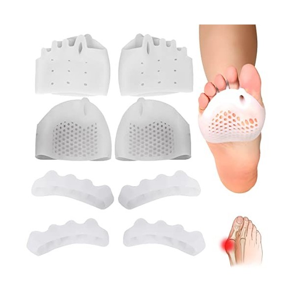 Separateur Orteil Hallux Valgus, Ecarteur Orteil Silicone Gel, Silicone Oignon Correcteur, Gel Séparateurs dOrteil, Pour Sou