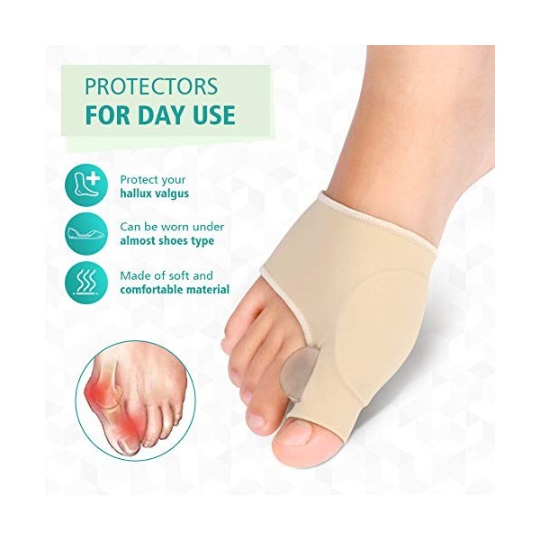 Orthèses Hallux Valgus, 1 paire Séparateurs dOrteils en Gel Protecteur pour Soulager la Douleur, Hammer Toe, Bunion, Hallux 