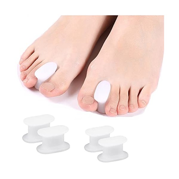 Séparateurs dorteils en silicone, 4 packs décarteurs dorteils en gel pour hommes et femmes, correcteur doignons, orteils 