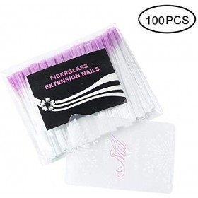 Titcch Lot de 100 pinces à ongles en fibre de verre, fibre de verre pour extensions dongles en acrylique