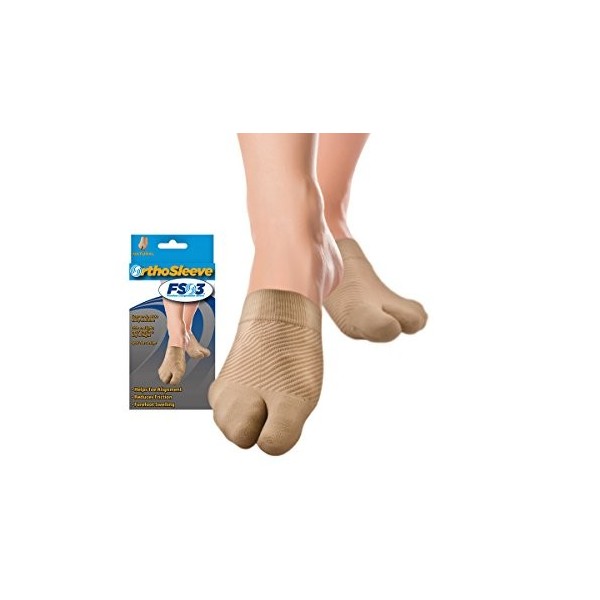 OrthoSleeve FS3 Manchons de compression pour avant-pied une paire pour oignon et manchon dalignement des orteils fendu ave