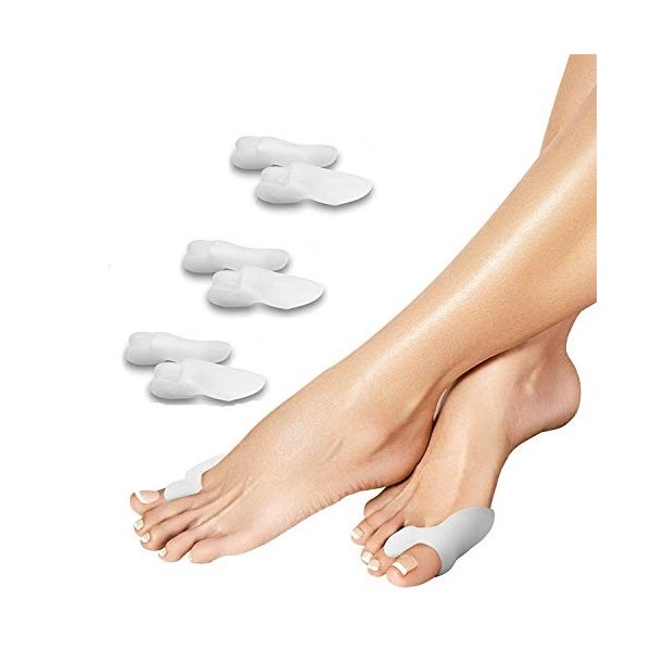 Lot de 6 séparateurs dorteils pour hallux valgus - Attelle dorteils pour homme et femme - Bandage de protection pour les ch