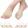 Eurtes Lot de 6 écarteurs dorteils hallux valgus - Avec protection des oignons - Correction de bunion - Bandage chaussettes 