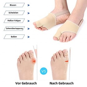 Eurtes Lot de 6 écarteurs dorteils hallux valgus - Avec protection des oignons - Correction de bunion - Bandage chaussettes 