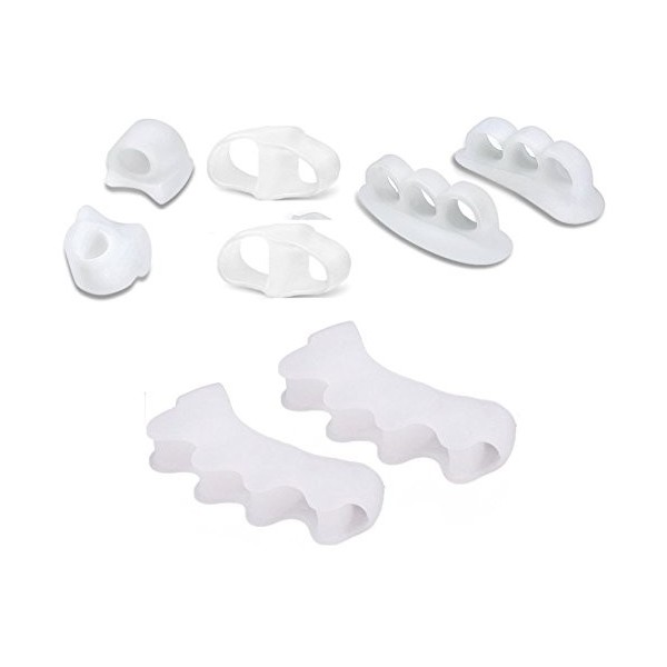 Séparateur Orteils Silicone, Correcteur dorteils pour Oignons, Chevauchement, Orteils Coudés, Orteils en Marteau, Orteils en