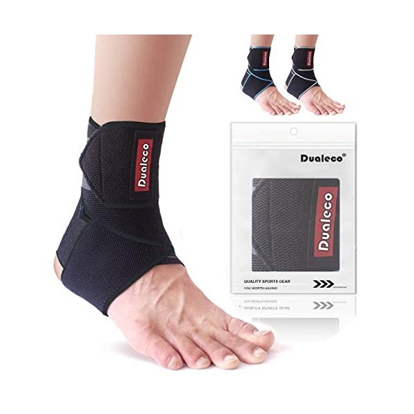 Dualeco Réglable Chevillere 1 Pièce, Attelle Cheville Sport/Football/Running, Chevilliere De Maintien Ligamentaire, Strapping