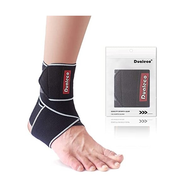 Dualeco Réglable Chevillere 1 Pièce, Attelle Cheville Sport/Football/Running, Chevilliere De Maintien Ligamentaire, Strapping