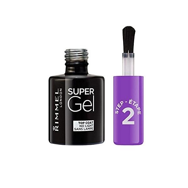 Rimmel - Top Coat Super Gel - Manucure en 2 Étapes - Longue Tenue - 001 Top Coat - 12ml