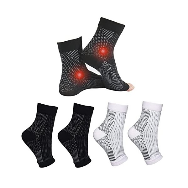 Attelle Cheville 4 Pairs Elastique Compression Bandage pour Cheville Entorse pour Hommes/Femmes