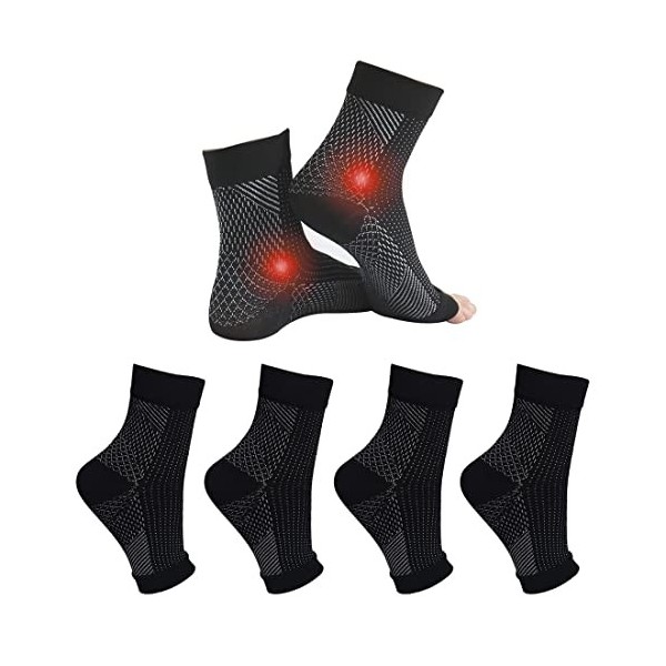 Attelle Cheville 4 Pairs Elastique Compression Bandage pour Cheville Entorse pour Hommes/Femmes