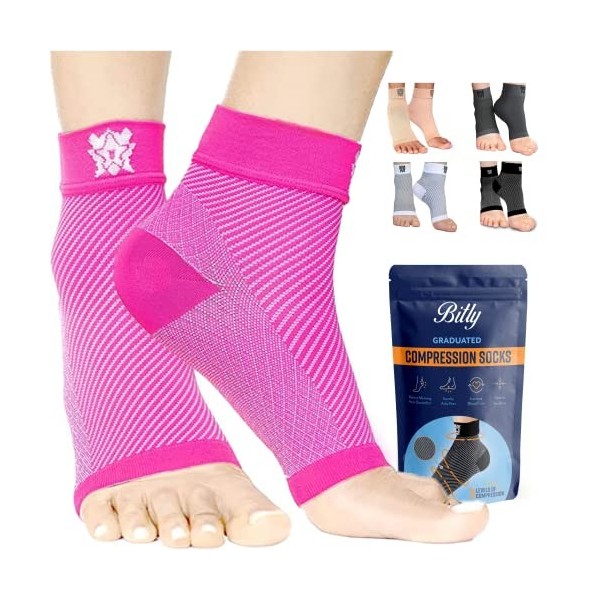 Chaussettes de compression pour fasciite plantaire pour homme et femme - Soutien de pied et de cheville de qualité supérieure