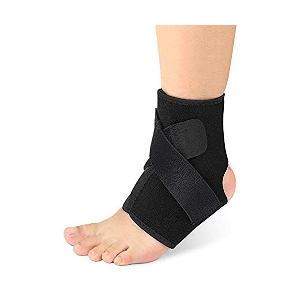 Cheville Brace Support Stabiliser pour les hommes et les femmes, Protège-pied ajustable en néoprène fin et fin pour compressi