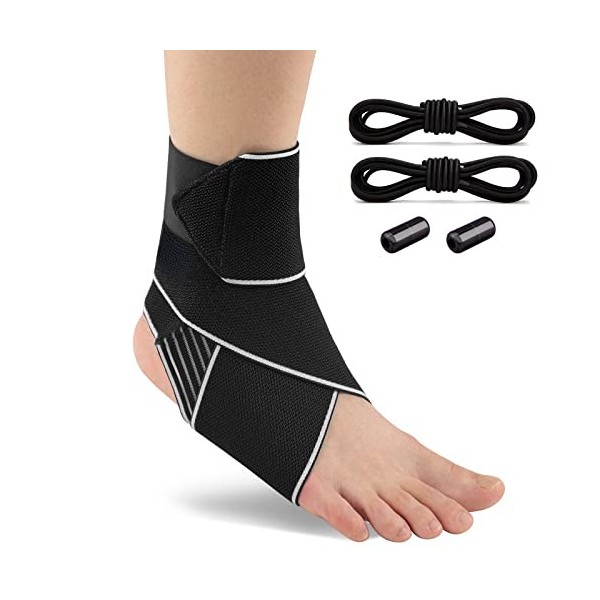 Chevillère Sport Hommes & Femmes, Chevillère Réglable, Elastique Attelle Cheville Sport, Compression Bandage Cheville pour Ch