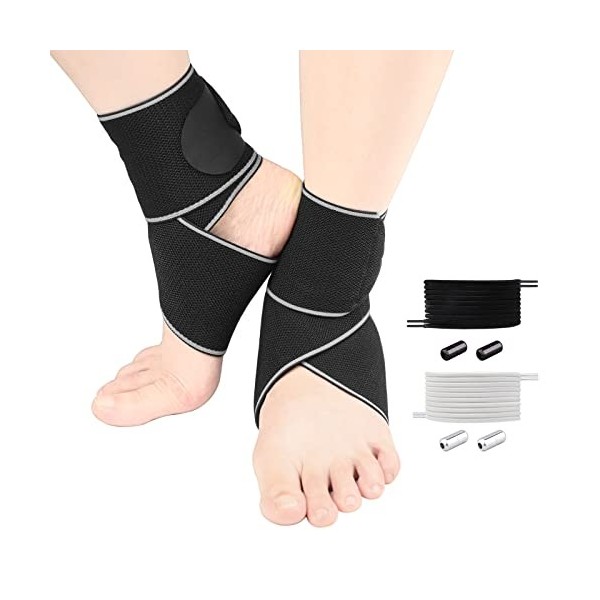 Chevillère Sport Hommes & Femmes, Chevillère Réglable, Elastique Attelle Cheville Sport, Compression Bandage Cheville pour Ch