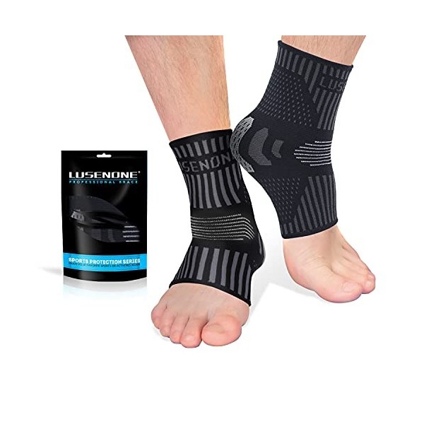 Lot de 2 chevillères professionnelles respirantes pour fasciite plantaire, chaussettes de compression antidérapantes pour dou