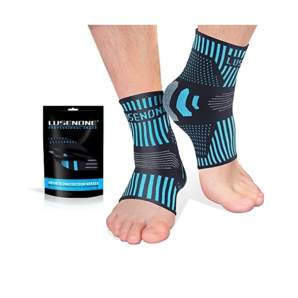 Lot de 2 chevillères professionnelles respirantes pour fasciite plantaire, chaussettes de compression antidérapantes pour dou