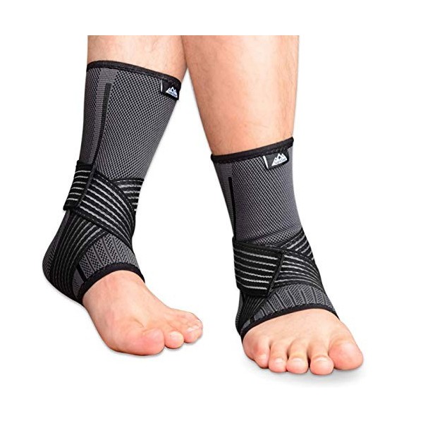 SupreGear 2-Paquet Chevillère, élastique en Nylon Tricoté à Double Sangle élastique pour la Compression du Pied et de la Chev