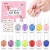 ETYJO Vernis Enfant, 12 Couleurs Peel-off Non Toxique Vernis à Ongles Enfant Séchage Rapide Vernis à Ongles Enfant Fille à ba