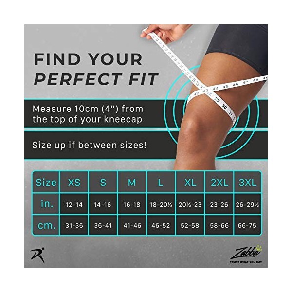Rymora Genouillère pour Homme et Femme Taille L - Bretelle de Compression pour lésions ligamentaires, soulagement des doule