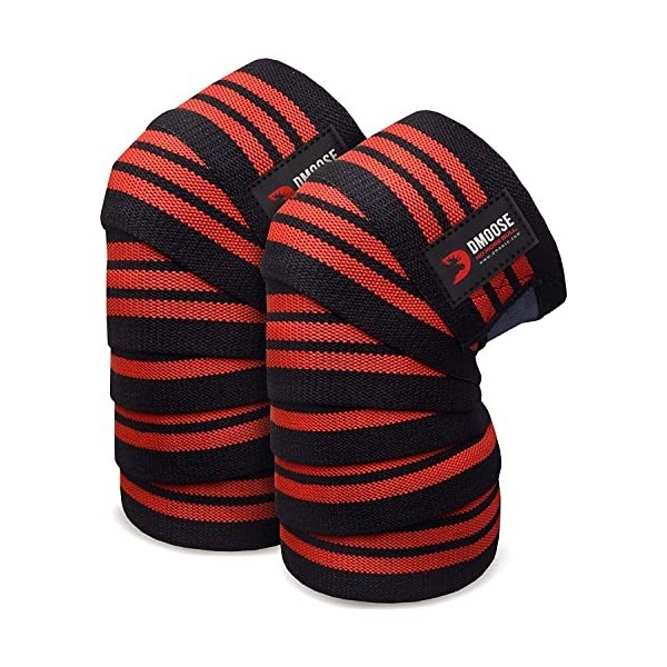 DMoose Genouillère Bandage Musculation Rolls à Compression élastique pour améliorer Vos Exercices Powerlifting, Weightlifting