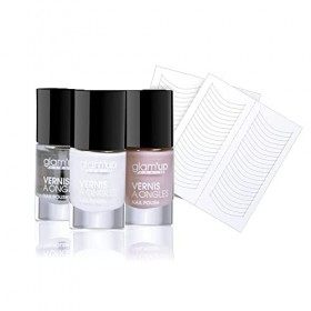 Glam’Up Paris - Kit French Manucure - Set de 3 Vernis à Ongles - Guides Autocollants Inclus - Brillance Incomparable - Longue