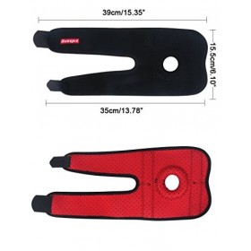 Kuangmi Genouillère ouverte réglable pour enfant Noir