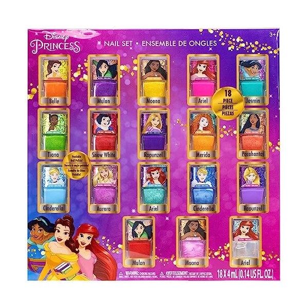 Disney Frozen - Townley Girl Ensemble de vernis à ongles Peel-Off non toxique avec des couleurs chatoyantes avec des pierres 