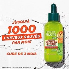 Garnier Fructis - Sérum Anti-Chute Cure 3 Mois - Vitamines et Forces - Végan et Sans Silicone - Enrichi en Vitamine C et Biot