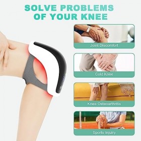 Masseur de Genou Sans fil avec Chauffage et Vibrations, FDA Approuvé Thérapie au Laser Froid pour Soulagement de la Douleur a