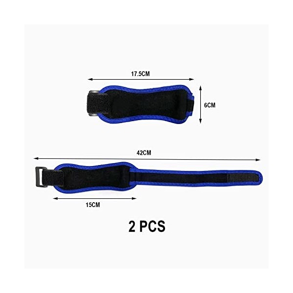 Lot de 2 genouillères bleues réglables pour soulager la douleur du genou - Pour ménisque, arthrite ou blessure - Taille uniqu